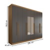 Guarda-Roupa Ele e Ela 8 Portas 4 Gavetas com Espelho Chumbo/Cinamomo - Panorama Móveis