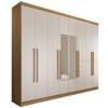 Guarda-Roupa Ele e Ela 8 Portas 4 Gavetas com Espelho Off White/Cinamomo - Panorama Móveis