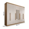 Guarda-Roupa Ele e Ela 8 Portas 4 Gavetas com Espelho Off White/Cinamomo - Panorama Móveis