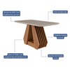 Mesa de Jantar 4 Lugares ágata Fernanda com Vidro Cinamomo/Off White/Bege - Cimol