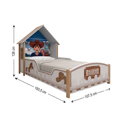 Cama Infantil Boiadeira Casinha 100% Mdf Branco - Gelius