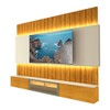 Painel para TV Até 85 Polegadas Soberano 3 Portas Ripado Autêntico 100% Mdf com Led Naturale/Off White - Gelius