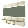 Painel para TV Até 85 Polegadas Soberano 3 Portas Ripado Autêntico 100% Mdf com Led Off White/Verde Floresta - Gelius