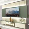 Painel para TV Até 85 Polegadas Soberano 3 Portas Ripado Autêntico 100% Mdf com Led Off White/Verde Floresta - Gelius