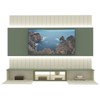 Painel para TV Até 85 Polegadas Soberano 3 Portas Ripado Autêntico 100% Mdf com Led Off White/Verde Floresta - Gelius