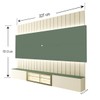 Painel para TV Até 85 Polegadas Soberano 3 Portas Ripado Autêntico 100% Mdf com Led Off White/Verde Floresta - Gelius