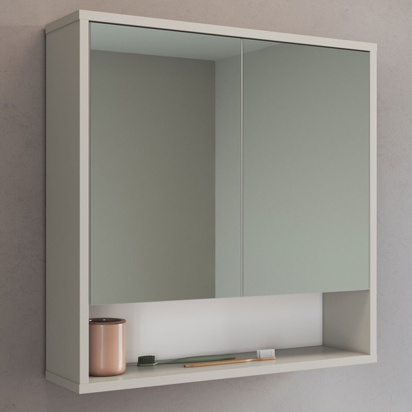 Armário de Banheiro Bari 2 Portas 60 Cm com Espelho Arenas - Art In Móveis