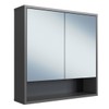 Armário de Banheiro Bari 2 Portas 60 Cm com Espelho Grafite - Art In Móveis