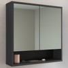 Armário de Banheiro Bari 2 Portas 60 Cm com Espelho Grafite - Art In Móveis