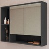 Armário de Banheiro Bari 2 Portas com Espelho Grafite - Art In Móveis