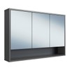 Armário de Banheiro Bari 3 Portas com Espelho Grafite - Art In Móveis