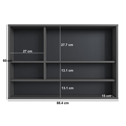 Armário de Banheiro Bari 3 Portas com Espelho Grafite - Art In Móveis