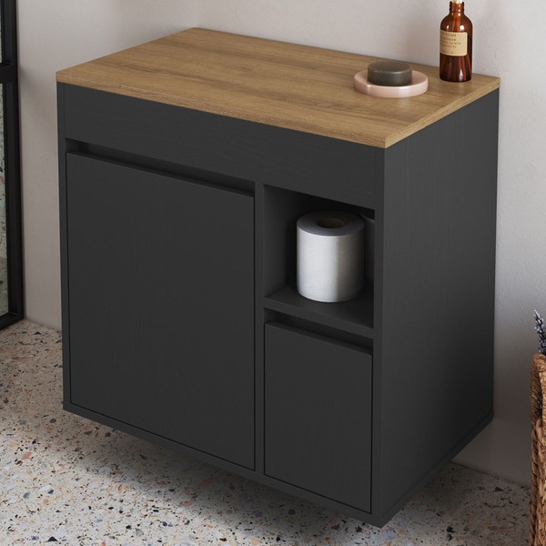 Armário de Banheiro Bangladesh 1 Porta 1 Gaveta Grafite - Art In Móveis