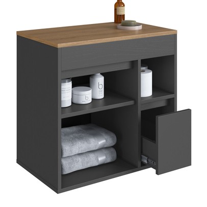 Armário de Banheiro Bangladesh 1 Porta 1 Gaveta Grafite - Art In Móveis