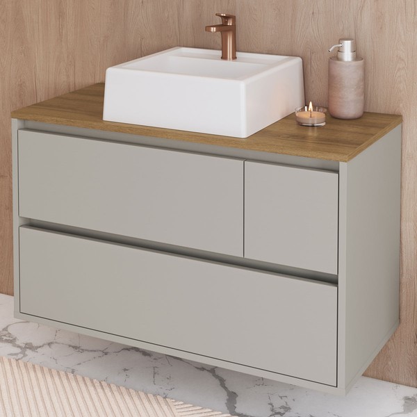 Armário de Banheiro Belarus 2 Portas 1 Gaveta com Cuba Arenas - Art In Móveis