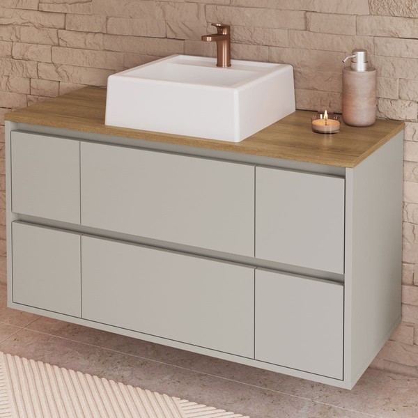 Armário de Banheiro Berlim 2 Portas 4 Gavetas com Cuba Arenas - Art In Móveis