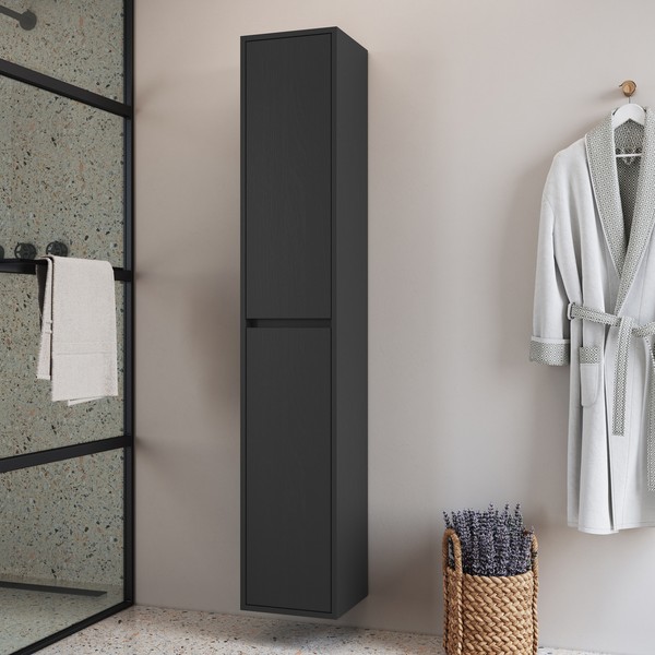 Armário de Banheiro Bergamo 2 Portas 4 Prateleiras Grafite - Art In Móveis