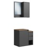 Armário de Banheiro Bari 2 Portas 2 Gavetas com Espelho Grafite - Art In Móveis