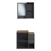 Armário de Banheiro Bari 2 Portas 2 Gavetas com Espelho Grafite - Art In Móveis