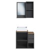 Armário de Banheiro Bari 2 Portas 2 Gavetas com Cuba e Espelho Grafite - Art In Móveis
