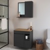 Armário de Banheiro Bahamas 2 Portas 1 Gaveta com Espelho Grafite - Art In Móveis