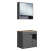 Armário de Banheiro Bangladesh 3 Portas 1 Gaveta com Espelho Grafite - Art In Móveis