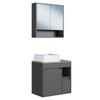 Armário de Banheiro Bangladesh 3 Portas 1 Gaveta com Cuba e com Espelho Grafite - Art In Móveis