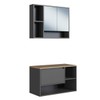 Armário de Banheiro Bacelona 3 Portas com Espelho Grafite - Art In Móveis