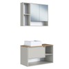 Armário de Banheiro Barcelona 3 Portas com Cuba e Espelho Arenas - Art In Móveis