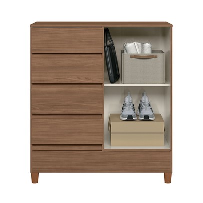 Cômoda Lux 1 Porta 4 Gavetas Jequitiba - Pnr Móveis