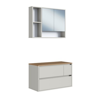 Armário de Banheiro Belarus 4 Portas 1 Gaveta com Espelho Arenas - Art In Móveis