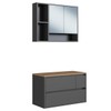 Armário de Banheiro Belarus 4 Portas 1 Gaveta com Espelho Grafite - Art In Móveis