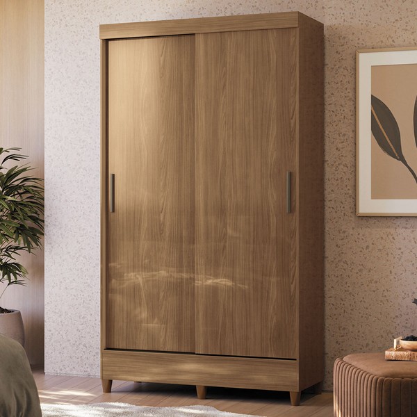 Guarda-Roupa Solteiro Lux 2 Portas 2 Gavetas Jequitiba - Pnr Móveis