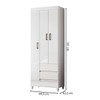 Guarda-Roupa Solteiro Lux 3 Portas 2 Gavetas Branco - Pnr Móveis