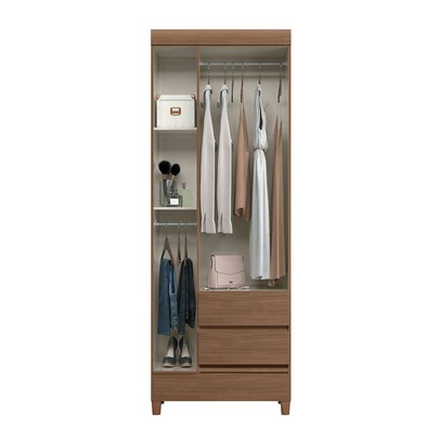 Guarda-Roupa Solteiro Lux 3 Portas 2 Gavetas Jequitiba - Pnr Móveis