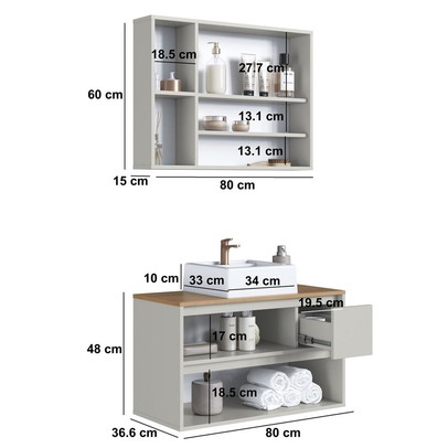 Armário de Banheiro Belarus 4 Portas 1 Gaveta com Cuba e Espelho Arenas - Art In Móveis