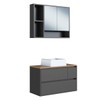 Armário de Banheiro Belarus 4 Portas 1 Gaveta com Cuba e Espelho Grafite - Art In Móveis