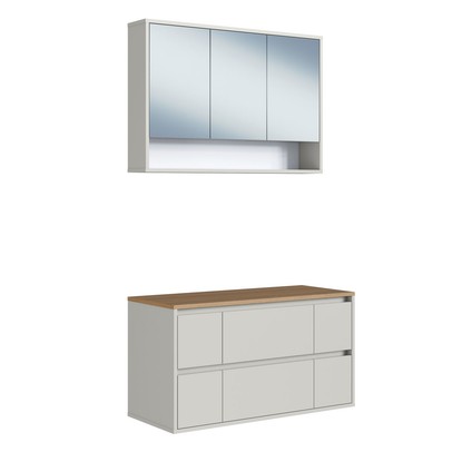 Armário de Banheiro Berlim 5 Portas 4 Gavetas com Espelho Arenas - Art In Móveis