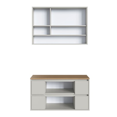 Armário de Banheiro Berlim 5 Portas 4 Gavetas com Espelho Arenas - Art In Móveis