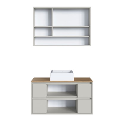 Armário de Banheiro Berlim 5 Portas 4 Gavetas com Cuba e Espelho Arenas - Art In Móveis