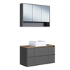 Armário de Banheiro Berlim 5 Portas 4 Gavetas com Cuba e Espelho Grafite - Art In Móveis