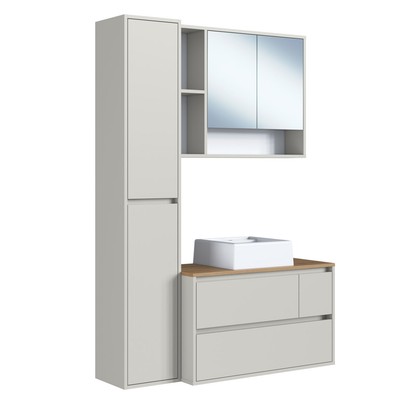 Armário de Banheiro Belarus 6 Portas 1 Gaveta com Cuba e Espelho Arenas - Art In Móveis