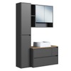 Armário de Banheiro Belarus 6 Portas 1 Gaveta com Cuba e Espelho Grafite - Art In Móveis