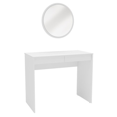Penteadeira Serena 2 Gavetas com Espelho Branco - Politorno
