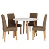 Mesa de Jantar 4 Lugares Dani Maia Madeira/Off White/Mascavo - Cimol