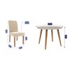 Mesa de Jantar 4 Lugares Dani Fernanda com Vidro Madeira/Off White/Nude - Cimol