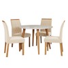Mesa de Jantar 4 Lugares Dani Juliana com Vidro Madeira/Off White/Nude - Cimol