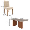 Mesa de Jantar 8 Lugares Ester Juliana com Vidro Ripado Cinamomo/Off White/Nude - Cimol