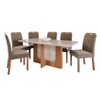 Mesa de Jantar 6 Lugares Louise Paola com Vidro Cinamomo/Off White/Joli - Cimol