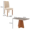 Mesa de Jantar 4 Lugares Maitê Clarice com Vidro Cinamomo/Off White/Nude - Cimol